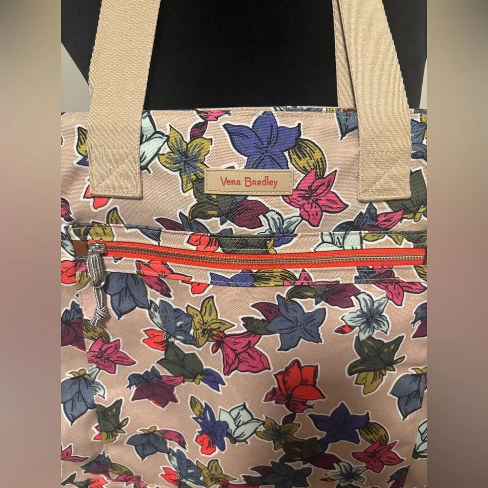 Vera Bradley Lighten Up Expandable Travel Tote Falling Flowers - Picture 3 of 10